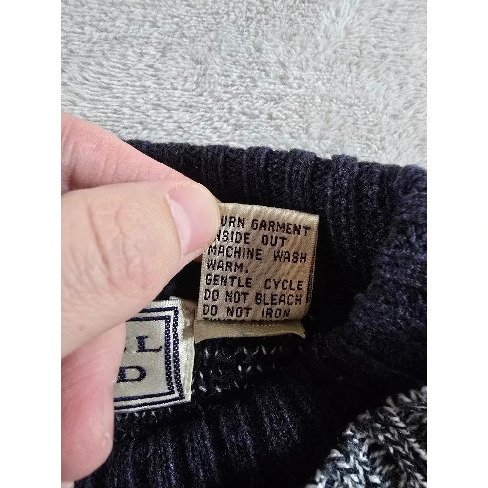 Vintage Michael Gerald Knit Sweater Womens L Fair Isle Nordic‎ Nature *Read